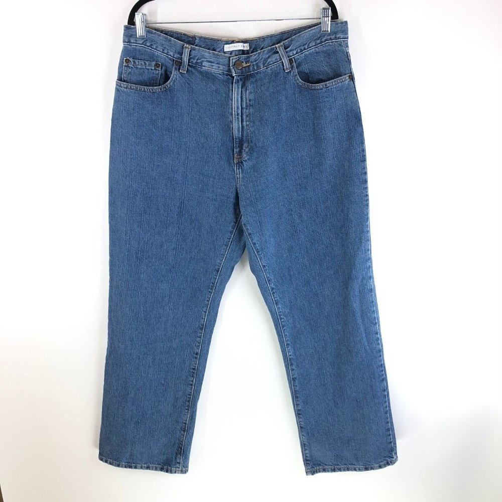 Geoffrey Beene Mens Jeans Straight Leg Cotton Medium Wash 42x30